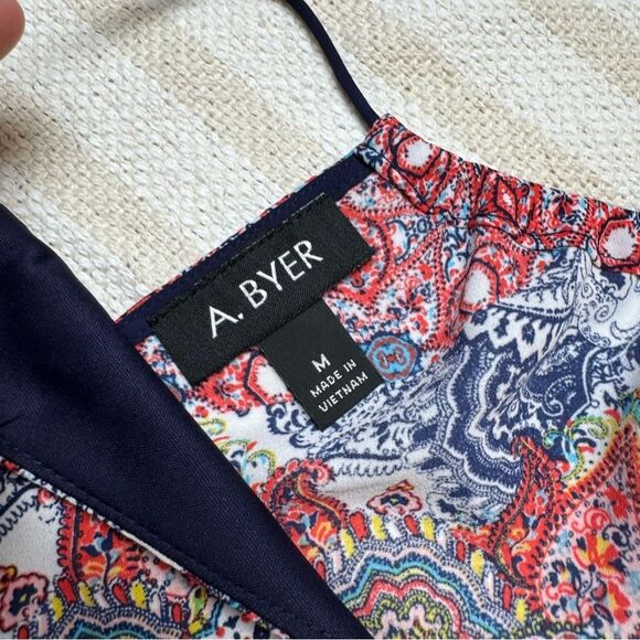 A. Byer paisley handkerchief spaghetti strap tank top/ camisole size m - Picture 4 of 9